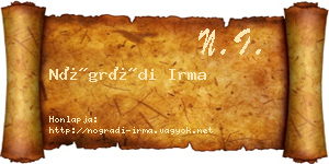 Nógrádi Irma névjegykártya